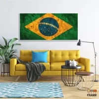 Quadro Decorativo Bandeira Do Brasil Hd  130x60 em Tecido Canvas  Quarto Sala - Foto 7