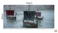 Quadro Decorativo Barco Da Série Vikings Sala em Tecido Canvas 130x60 - Foto 3