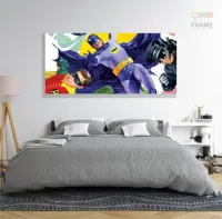 Quadro decorativo Batman e Robin Retro com Tela em Tecido Canvas 130x60 - Foto 6