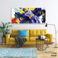 Quadro decorativo Batman e Robin Retro com Tela em Tecido Canvas 130x60 - Foto 7