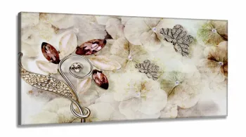 Quadro Decorativo Borboletas Diamante em Tecido Canvas 130x60 cm