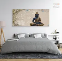 Quadro Decorativo Buda Azul Artistico em Tecido Canvas 130x60 cm - Foto 6