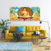 Quadro Decorativo Buda de Ouro em tecido em Tecido canvas 130x60 - Foto 7