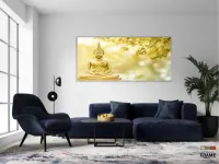Quadro Decorativo Buda Dourado em Tecido Canvas 130x60 cm - Foto 5