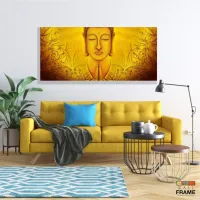 Quadro Decorativo Buda Meditação Amarelo Arte 130x60 em Tecido Canvas - Foto 7