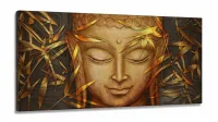 Quadro Decorativo Buda Para Sala Hall Corredor 130x60 em Tecido Canvas