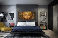 Quadro Decorativo Buda Para Sala Hall Corredor 130x60 em Tecido Canvas - Foto 4