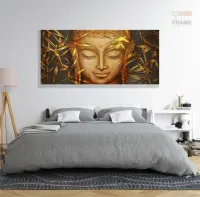 Quadro Decorativo Buda Para Sala Hall Corredor 130x60 em Tecido Canvas - Foto 6