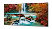 Quadro Decorativo Cachoeira Azul 130x60 em Tecido Canvas 130x60 - Foto 2