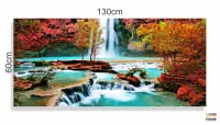 Quadro Decorativo Cachoeira Azul 130x60 em Tecido Canvas 130x60 - Foto 3