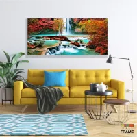 Quadro Decorativo Cachoeira Azul 130x60 em Tecido Canvas 130x60 - Foto 7