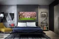 Quadro Decorativo Caminho De Cerejeiras 130x60 Sala Quarto em Tecido Canvas - Foto 4
