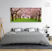 Quadro Decorativo Caminho De Cerejeiras 130x60 Sala Quarto em Tecido Canvas - Foto 6