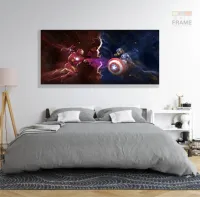 Quadro Decorativo Capitao America Guerra Civil 130x60 em Tecido Canvas - Foto 6