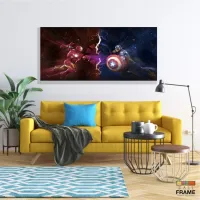 Quadro Decorativo Capitao America Guerra Civil 130x60 em Tecido Canvas - Foto 7