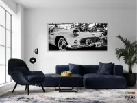 Quadro Decorativo Carro Antigo Preto e Branco em Tecido canvas 130x60 - Foto 5