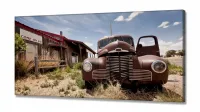 Quadro Decorativo Carro Antigo Sala 130x60 em Tecido Canvas - Foto 2