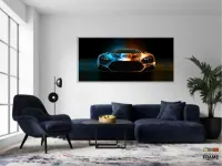 Quadro Decorativo Carro Exportivo 130x60 em Tecido Canvas - Foto 5