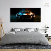 Quadro Decorativo Carro Exportivo 130x60 em Tecido Canvas - Foto 6