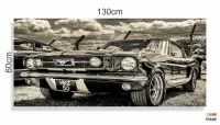 Quadro Decorativo Carro Retroem Tecido Canvas 130x60 - Foto 3