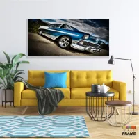 Quadro Decorativo Carro Vintage em Tecido Canvas 130x60 - Foto 7