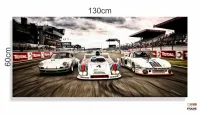 Quadro Decorativo Carros De Corrida Em Tecido Canvas 130x60 - Foto 3