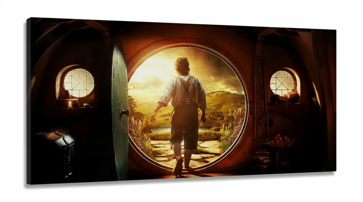 Quadro decorativo Casa Hobbit Filmes em Tecido Canvas 130x60 Imagem