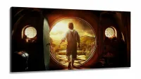 Quadro decorativo Casa Hobbit Filmes em Tecido Canvas 130x60