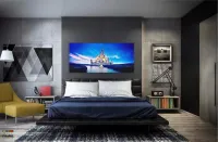 Quadro Decorativo Castelo Disney Lago 130x60 em Tecido Canvas - Foto 4