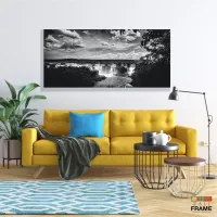 Quadro Decorativo Cataratas Do Iguaçu Preto E Branco em Tecido Canvas 130x60 - Foto 7