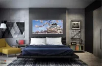 Quadro Decorativo Cerejeira do Japão 130x60 em Tecido Canvas - Foto 4