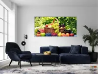 Quadro Decorativo Cesta De Frutas em Tecido Canvas 130x60  Sala - Foto 5