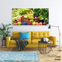 Quadro Decorativo Cesta De Frutas em Tecido Canvas 130x60  Sala - Foto 7