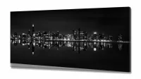 Quadro Decorativo Cidade Branco Preto 130x60 em Tecido Canvas  Sala Quarto - Foto 2
