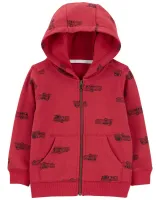 Moletom Infantil Carter’s com Capuz Caminhões Masculino Vermelho
