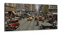 Quadro Decorativo Cidade De Chicago - Retrô - Tela em Tecido Canvas 130x60