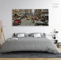 Quadro Decorativo Cidade De Chicago - Retrô - Tela em Tecido Canvas 130x60 - Foto 6
