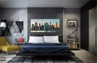 Quadro Decorativo Cidade em Tecido Canvas 130x60 cm - Foto 4