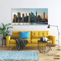 Quadro Decorativo Cidade em Tecido Canvas 130x60 cm - Foto 7