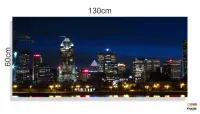 Quadro Decorativo Cidade Noturna 130x60 em Tecido Canvas - Foto 3