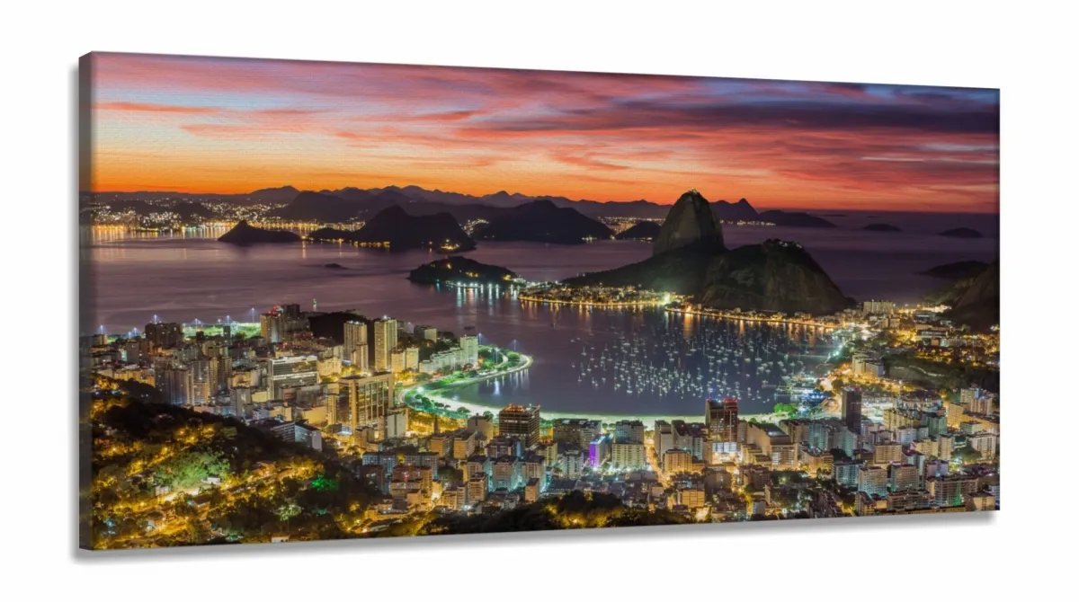 Quadro Decorativo Cidade Rio de Janeiro 130x60 em Tecido Canvas Imagem
