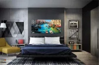 Quadro Decorativo Cidade Veneza Na Itália - em Tecido Canvas 130x60 - Foto 4