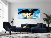 Quadro Decorativo Como Treinar Seu Dragao2 em Tecido Canvas 130x60 Cm - Foto 5