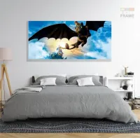 Quadro Decorativo Como Treinar Seu Dragao2 em Tecido Canvas 130x60 Cm - Foto 6