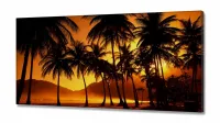 Quadro Decorativo coqueiros Por do Sol 130x60 em Tecido Canvas - Foto 2