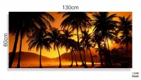 Quadro Decorativo coqueiros Por do Sol 130x60 em Tecido Canvas - Foto 3