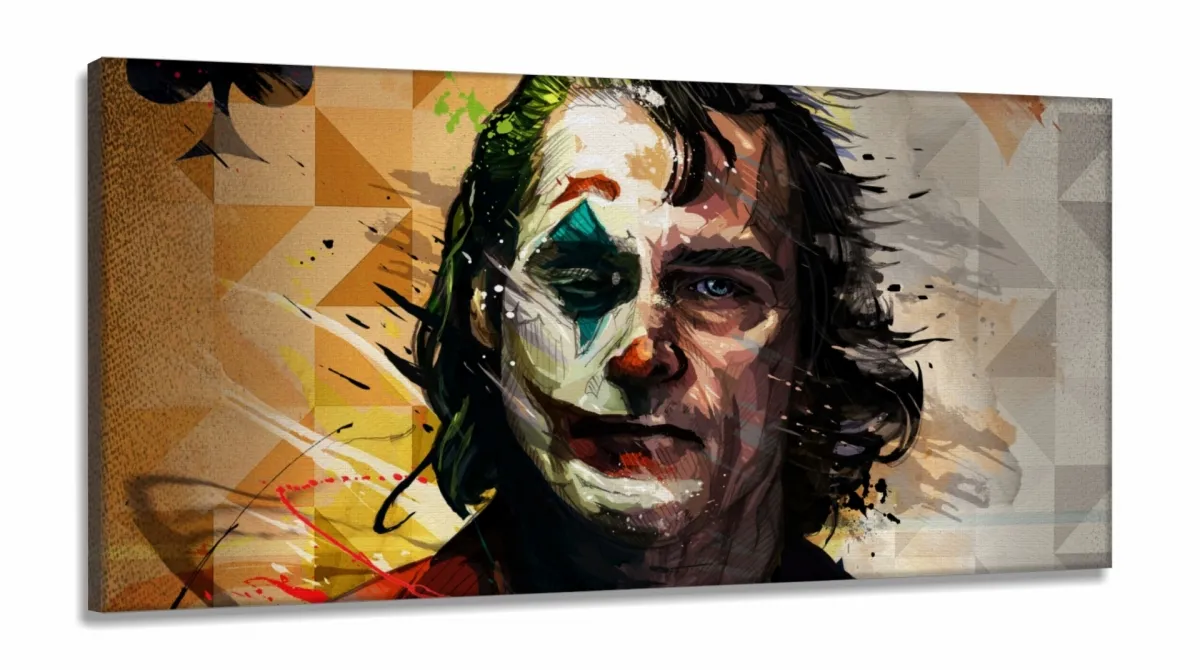 Quadro Decorativo Coringa Joker 130x60 em Tecido Canvas Imagem