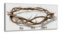 Quadro Decorativo Coroa Espinhos Amor em Tecido Canvas 130x60