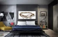 Quadro Decorativo Coroa Espinhos Amor em Tecido Canvas 130x60 - Foto 4