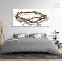 Quadro Decorativo Coroa Espinhos Amor em Tecido Canvas 130x60 - Foto 6